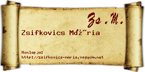 Zsifkovics Mária névjegykártya